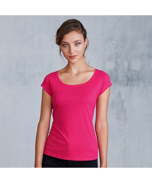 Plain Women's boa neck t-shirt Kariban 180 GSM